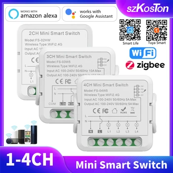 1/2/3/4 Gauja Tuya ZigBee WiFi Smart Switch Module, Smart Home 2 Valdymo Automatika 