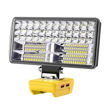1 VNT 8 Colių Belaidžius LED Darbo Light Black & Yellow Plastikiniai Dewalt 18V 20V Ličio Baterija 2 Režimai Nuotrauka 0