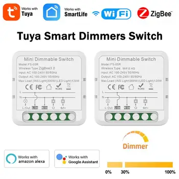 ZigBee / WiFi, Smart Reguliatoriai Jungiklis Modulis Palaiko Dvi Būdas Kontroliuoti LED Žibintai Pritemdomi Pereiti Dirbti Su Tuya Alexa 