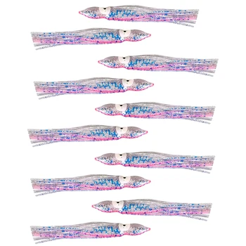 10vnt 12cm Spalvos Minkšto Plastiko Kalmarai ir Aštuonkojai Sijonas Žvejybos Masalas, Velkamosiomis Sūraus vandens Minkštas Žvejybos Luresfor Bass Lašišos, Upėtakiai Nuotrauka 0