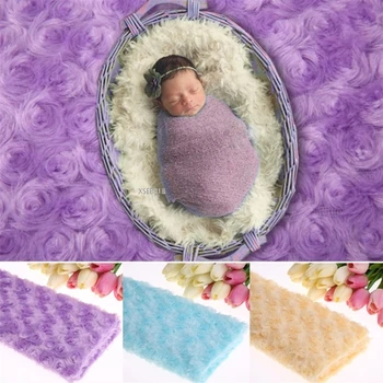 Kūdikių Photoshoot Rekvizitai Pliušinis Rose Antklodė 