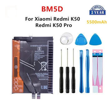 100% Originalus BM5D 5500mAh Baterija Xiaomi Redmi K50/ Redmi K50 Pro Telefonas Pakeitimo Baterijas+Įrankiai