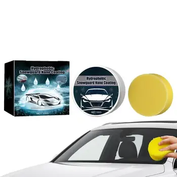 Automobilių Hidrofobinės Dangos Pasta 100g atsparus Vandeniui Kremas, Skirtas Automobilių Stiklo Su Kempine Saugaus Vairavimo Stiklo Kremas Hidrofobinės Dangos
