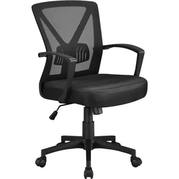 SMILEMART Reguliuojamas Tinklelio, Biuro Kėdė Vidurio Atgal Vykdomosios Kėdės su ratukais, Juodos Biuro Kėdės, Ergonominės Kėdės