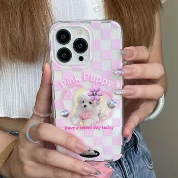 Kawaii Pet Rožinė Šunys Telefono dėklas Pink 