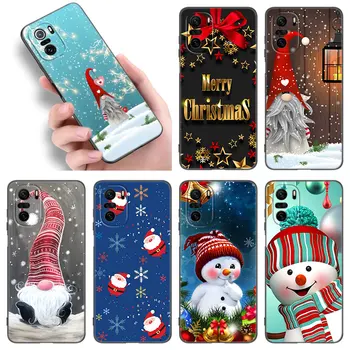 Kalėdų Senį Telefoną Atveju Xiaomi POCO X3 X4 NFC F2 M2 M3 M4 X5 Pro F3 F4 GT 5G C3 C31 C40 M5S Minkštos TPU Juodo Dangtelio Nuotrauka 0