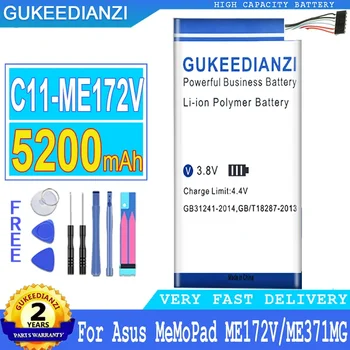 GUKEEDIANZI Baterija C11-ME172V už ASUS MeMoPad K0W K004 Fonepad ME371MG ME371 ME172V, Didelės Galios Baterija + Nemokamus Įrankius, 5200mAh