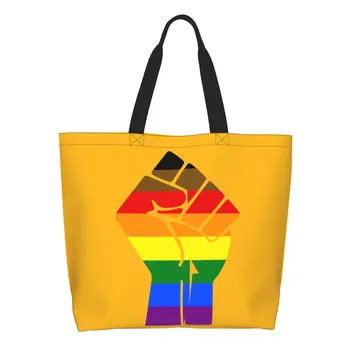 Mados Spausdinimo Juoda Gyvena Klausimas Pirmoji LGBT Pride Plag Nešti Pirkinių Krepšys Patvarus Drobė Peties Shopper Lesbiečių, Gėjų, Rankinės
