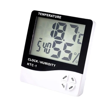 Skaitmeninis LCD Patalpų Lauko Elektroniniai Kambario Temperatūros Drėgmės Matuoklis Oro Stotis Žadintuvas 4 Klavišą Modelis Patvarus Nuotrauka 0