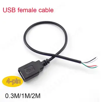 5V Micro USB 2.0 4 Pin Female Jack 4 Vielos Jungtis prailginti Kabelį 