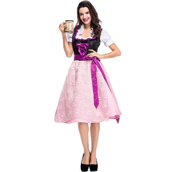 Moterys, Merginos Bavarijos Suknelė Alaus Festivalis Kostiumas Oktoberfest Suknelė Tradicinių Drabužių Rožinės Spalvos Vienodos