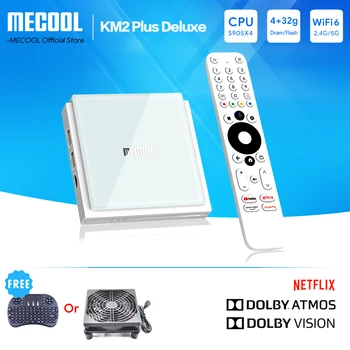 MECOOL KM2 Plus Deluxe Android TV Box Su Netflix 4K Sertifikuota 