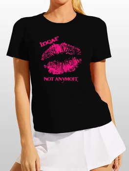 Valentino Dieną seksualus gerbėjas lūpų spausdinti atsitiktinis apvalios kaklo sporto moteriški marškinėliai