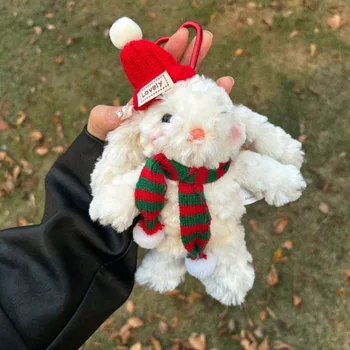 Mielas Sumažėjo Ausies Pliušinis Triušis Yummy Rabbit Žaislas Kalėdų Lėlės Lėlės Key chain Maišas Kabo Dekoro Geriausias Draugas, Dovana,