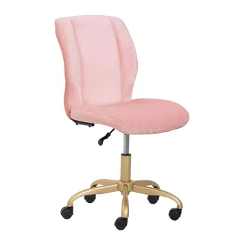 Ramsčių Pliušinis Aksomo, Biuro Kėdė, Pearl Blush biuro baldai Nuotrauka 0