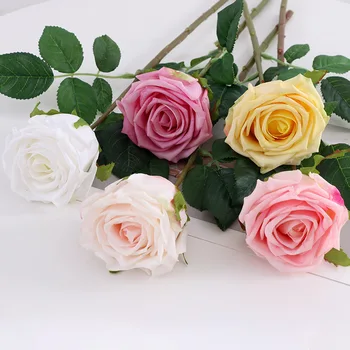 5VNT Modeliavimas Rose Dirbtinės Gėlės Šilko Gėlės, Gėlių Latekso Nekilnojamojo Touch Rose Vestuvių Puokštė Namuose Šalis Dizainas Gėlės