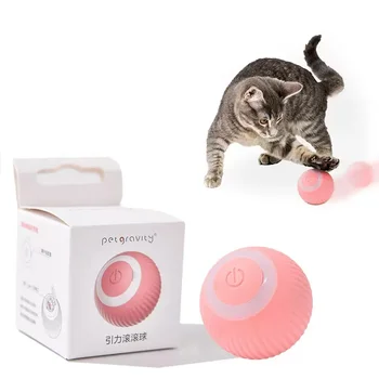 Smart Kačių Žaislai Valcavimo Kamuolys Įkrovimo Electic Interaktyvūs Žaislai Katėms Mokymo Savarankiškai juda Juokingas Šuniukas AccessoriesPet Žaislai Nuotrauka 0