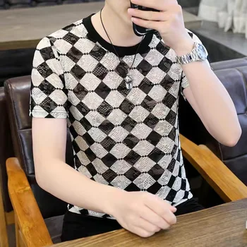 Vyriški T-shirt prarasti Trumpas rankovės O-kaklo Mados Viršūnes 3D Spausdinimo Gradientas Serijos Paauglių Laisvalaikio Harajuku Negabaritinių marškinėliai 6XL