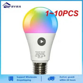 1~10VNT Tuya Wifi/ Smart Lemputė Alexa Led Lempos, E27 RGB Smart Lemputės 110V, 220V Smart Lempos Assisatnt Smart