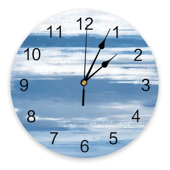 Abstraktus Mėlyna Pilka Tekstūros Miegamojo Sienos Laikrodį, Didelė Moderni Virtuvė Valgomasis Apvalus Sieniniai Laikrodžiai Kambarį Žiūrėti Namų Dekoro Nuotrauka 0