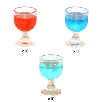 10x 1:12 Miniatiūriniai Vyno Stiklo Akiniai Gėrimų Puodeliai Mini Namas Gėrimas Aksesuaras Lėlių Vandens Puodelį Lėlių Virtuvės Reikmenys