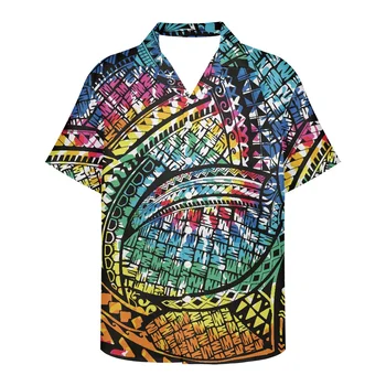 HYCOOL Vasaros Palaidi Tinka Kvėpuojantis Mens Havajų Marškinėliai Hip-Hop Kaklaraištis Dažyti Marškinėliai Vyrams Polinezijos Genčių Plius Dydis Vyrų Drabužiai.