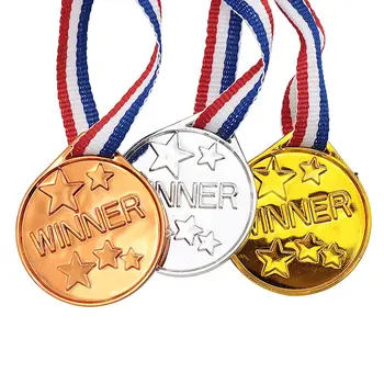 Aukso Sidabro Bronzos Apdovanojimą Medalio Laimėtojas Atlygį Skatinti Ženklelis Konkursų Prizus Lauko Žaidimai Vaikams, Žaislas su Kaspinu Mokyklos Grupė Nuotrauka 0
