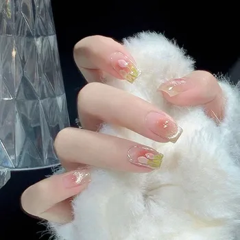 Rankų nagai Visu profesinės nagai, nagų širdies netikrą nagai Japonijos nešiojami dirbtinės konstrukcijos cat eye gėlės
