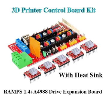 3D Spausdintuvas Kontrolės Valdyba Rinkinys RAMPOS 1.4+A4988 Ratai Plėtra Su Šilumos Kriaukle Nuotrauka 0