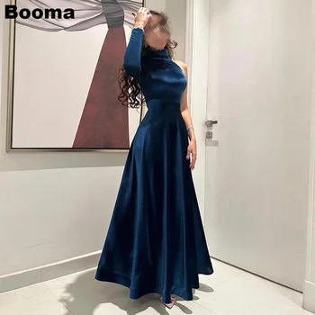 Booma Veliūras-Line Vakaro Suknelės Aukštos Vieną Petį Moterų Oficialią Šalies Chalatai arabų Promenadzie Suknelė Kulkšnies Ilgis Įvykių Suknelė