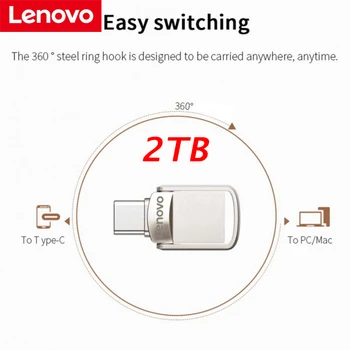 Originalus Lenovo U Disko Atmintinę 3.1 Didelės Spartos 2TB 1 TB 