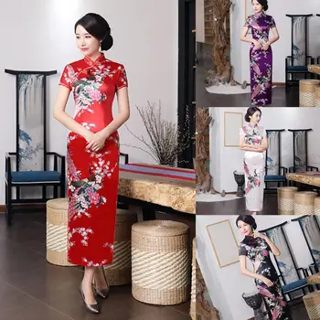 Pasakų Vasaros Qipao Spalvinga Suknelė Sklandžiai Elegantiškas Moteris Cheongsam Išskirtinį