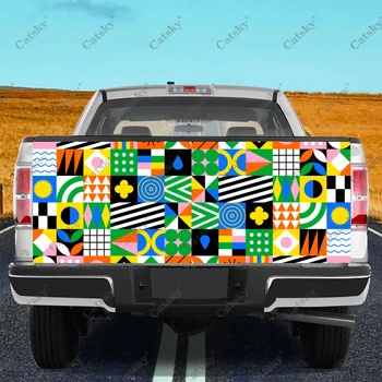 Geometrinis Mozaikos Sunkvežimių Bagažinės Uždangalą Profesionalios Klasės Medžiagos, Universalus Tinka Visu Dydžiu Sunkvežimių Neperpučiamas & Saugus Automobilių Plovykla Nuotrauka 0