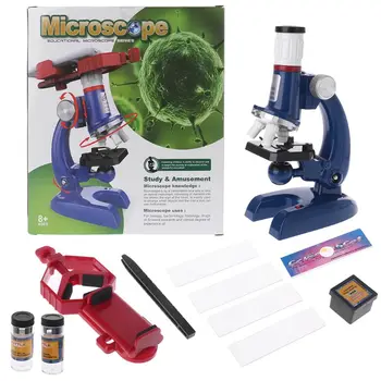 Vaikai Mikroskopu Mokslo Rinkinį Trinokulinis Didinimo Pradedančiųjų Žaislas Namų Mokykla