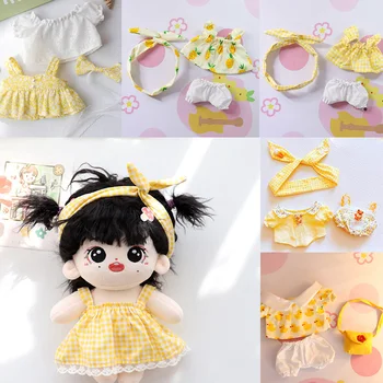 Geltona Serija Kawaii Vasaros Stiliaus Sijonas Animacinių filmų Uniformas Gazas Sijonas Ne požymis Lėlės Pakeitimo Žaislas 20cm Idol Star Doll
