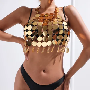 Naujų Papuošalų Mados Moterų Sexy Bikini Blizgančiais Suvynioti Krūtinės Kūno Grandinės KARŠTO Nuotrauka 0