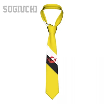 Brunėjaus Vėliava, Emblema, Vyrams, Moterims, Kaklo Ryšius Atsitiktinis Pledas Kaklaraištis Tinka Slim Vestuves Verslo Necktie Gravatas