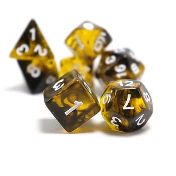 Žaidimo Kauliukai Polyhedral juoda ir geltona kauliukai, žaislų kauliukai, vaidmenų, stalo žaidimai, multiplayer bendradarbiavimo kauliukai Nuotrauka 0