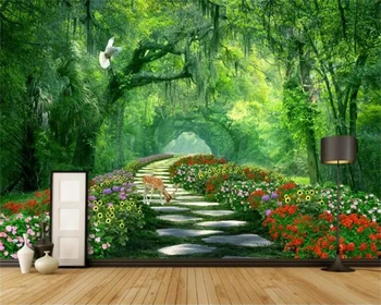 beibehang Individualų sienos popieriaus šiuolaikinės naujų patalpų žalia miško 3D trimatis kosmoso tema ekrano foną