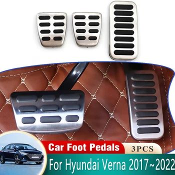 Už Hyundai Accent Verna Solaris HC YC 2017~2022 Automobilio Pedalą, Padas Nerūdijančio Plieno Stabdžių neslidus Nr. Gręžimo Pedalai Acessories 2021