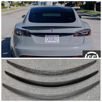Už Tesla Model S 2020 2021 2022 2023 Aukštos Kokybės ABS Anglies Galiniai Kamieno Lūpų Stogo Aptakas Sparno Nuotrauka 0