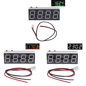 367D 3 in 1 Automobilis termometras LCD Laikrodis 12V 5-24V Automobilio Auto LED Monitorius Modulis Automobilių Elektronikos Priedai Lengva Įdiegti