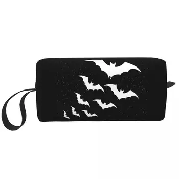 Šikšnosparnių Naktį, tualetinių reikmenų Krepšys Moterims Helovinas Goth Slaptasis Ragana Makiažas Kosmetikos Organizatorius Lady Grožio Saugojimo Dopp Rinkinio Dėžutė Nuotrauka 0