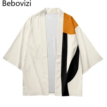 Megztinis Cosplay Haori Yukata Harajuku Viršūnes Apdaras Paprastas ir Laisvalaikio vientisos Spalvos Paplūdimio Japonų Stiliaus Kimono Streetwear Vyrai Moterys