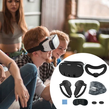 Silikono Meta-Quest3 VR-Akinius, Apsauginį Dangtelį Nustatyti Ne slydimo atsparus Vandeniui VRs Padengti VRs Įranga