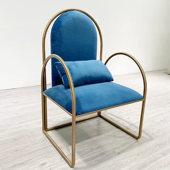 Šiaurės šalių šiuolaikinio minimalistinio kambarį golden nerūdijančio plieno kėdės
