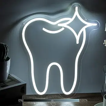 Dantų Puošimas Odontologijos kabinetas Šviesos Stomatologas Dekoro Pritemdomi LED Ženklas Neon Požymiai Šypsena Wall Art Neon Stomatologas, Dantų Biuro Dekoras, Šviesos