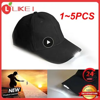 1~5VNT naudinga LED Žibintuvėlis Žvejybos Hat Bžūp Sporto Beisbolo Kepurės, ilgos darbo valandos Nakties Pėsčiųjų Dviračių Žygiai, Medžioklės Skrybėlės