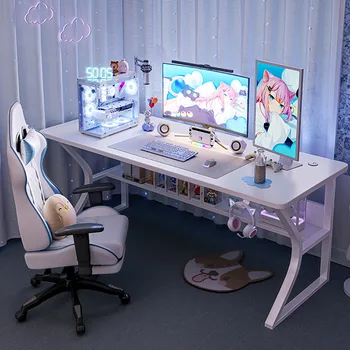 Balta žaidimų stalas, kompiuterio stalas, namų biuro, miegamojo tyrimo lentelė, nešiojamas lentelė Nuotrauka 0