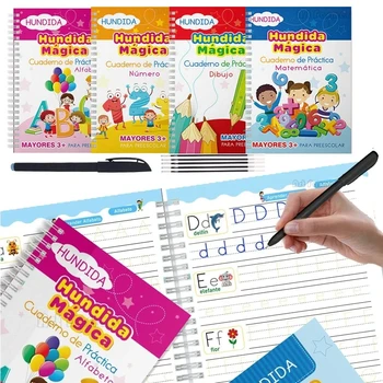 Ispanijos Magija Knygos Mokymosi Užrašu Atsekti Darbaknygę Vaikams Daugkartinio naudojimo Užrašų knygelės Vaikams ispanijos Montessori Raštu Nuotrauka 0